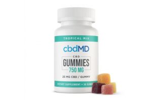 A bottle of premium broad-spectrum CBDMD Gummies from Top THC Shop.