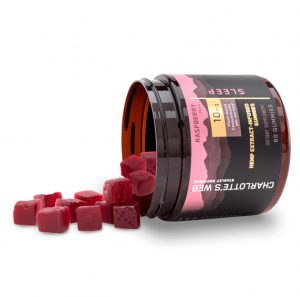 A bottle of premium Charlotte's Web Gummies for natural stress recovery from Top THC Shop.