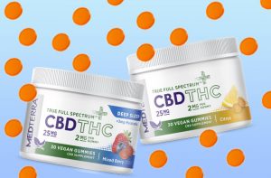 A jar of premium Medterra Full Spectrum Gummies for daily relaxation from Top THC Shop.