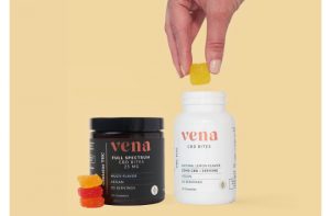 A bottle of premium vegan Vena CBD Gummies from Top THC Shop.