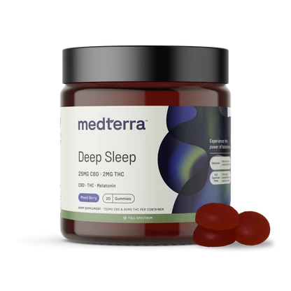 medterra cbd sleep gummies deep sleep mixed berry - 25mg cbd 2mg thc melatonin full spectrum hemp supplement